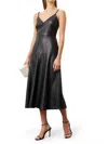 Fifteen Twenty Lana Faux Leather Dress In Black In Black