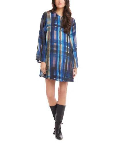 Fifteen Twenty Layne Long Sleeve Shift Minidress In Blue