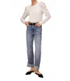 Fifteen Twenty Leila Puff Sleeve Top In Heather In White