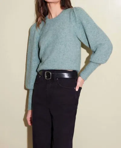Fifteen Twenty Lia Shirred Sleeve Sweater In Mint