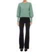 Fifteen Twenty Lia Shirred Sleeve Sweater In Mist In Green