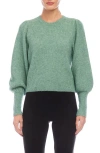 Fifteen Twenty Lia Shirred Sleeve Sweater In Mist In Mist