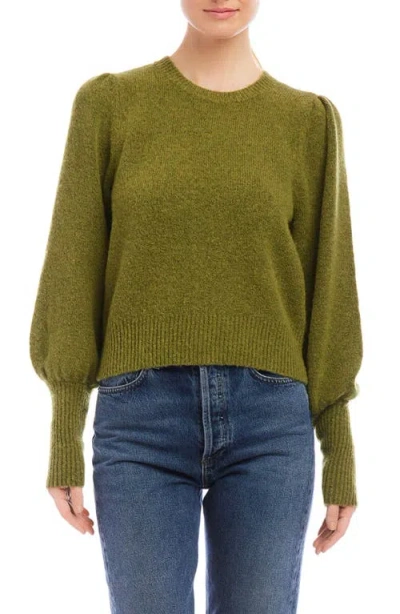 Fifteen Twenty Lia Shirred Sweater In Olive