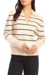 Fifteen Twenty Lisa Stripe V-neck Sweater In Stripe