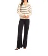 Fifteen Twenty Lisa Stripe V-neck Sweater In Neutral