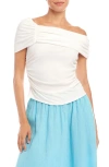 Fifteen Twenty Lizzie One Shoulder Top In Off White