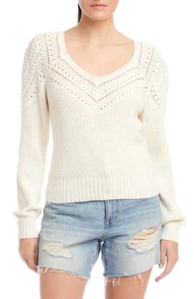 Fifteen Twenty Lola Open Stitch Sweater In Ivory