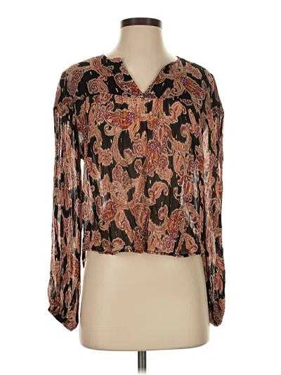 Pre-owned Fifteen Twenty Long Sleeve Blouse In Brown