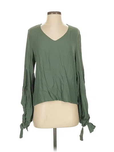 Pre-owned Fifteen Twenty Long Sleeve Blouse In Green