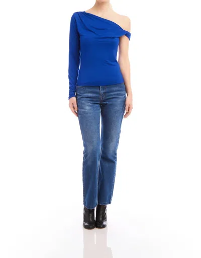 Fifteen Twenty Long Sleeve Nadia Top In Cobalt In Blue