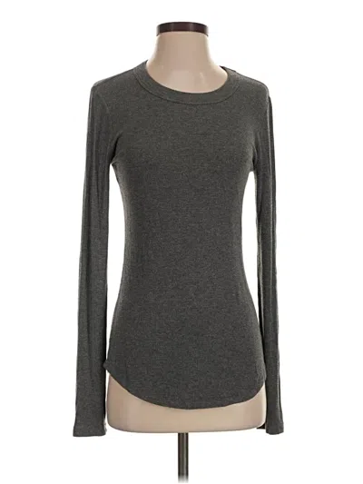 Pre-owned Fifteen Twenty Long Sleeve Top Gray Crew Neck Tops