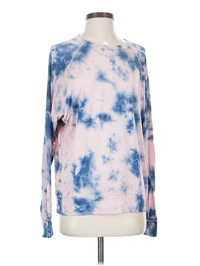 Pre-owned Fifteen Twenty Long Sleeve Top Pink Tie-dye Pattern Boatneck Tops