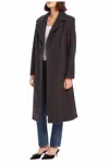 Fifteen Twenty Long Teddy Coat In Charcoal In Pink