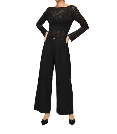 Fifteen Twenty Loren Scoop Back Flare Sleeves Top In Black