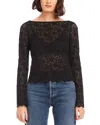 Fifteen Twenty Loren Scoop Back Stretch Lace Top In Black