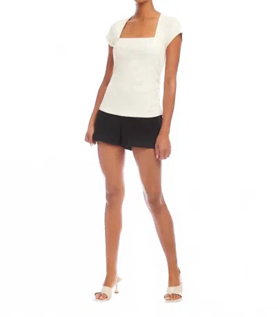 Fifteen Twenty Lorna Cap Sleeve Top In Ecru In White