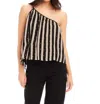 Fifteen Twenty Louella One-shoulder Top In Stripe In Black