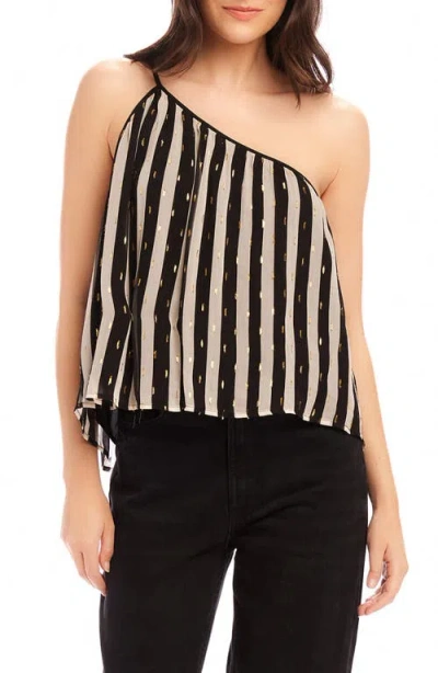 Fifteen Twenty Louetta Metallic One-shoulder Tank In Stripe