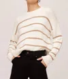 Fifteen Twenty Luca Crewneck Sweater In Ivory Stripe
