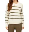 Fifteen Twenty Luca Crewneck Sweater In Stripe In Neutral