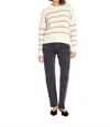 Fifteen Twenty Luca Crewneck Sweater In Stripe In Neutral