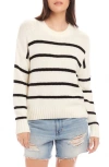Fifteen Twenty Luca Crewneck Sweater In Black Stripe In Multi