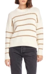 Fifteen Twenty Luca Crewneck Sweater In Stripe In Ivory Stripe