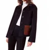 Fifteen Twenty Ludlow Button Down Jacket In Black In Blue