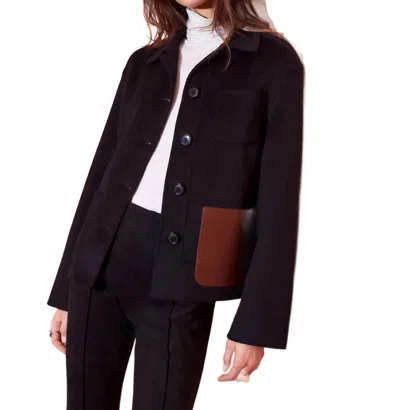 Fifteen Twenty Ludlow Button Down Jacket In Black In Blue