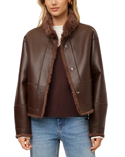 Fifteen Twenty Mackenzie Reversible Faux Fur Coat In Brown
