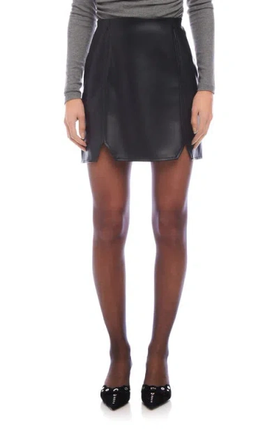 Fifteen Twenty Macy Faux Leather Mini Skirt In Black