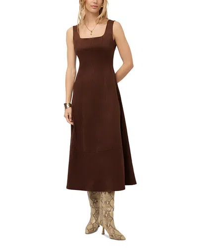 Fifteen Twenty Madalyn Faux Suede Midi Dress In Brown
