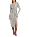 Fifteen Twenty Maddie Side Tie Long Sleeve Cotton Blend Midi Dress