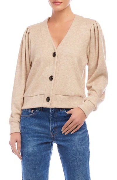Fifteen Twenty Madeline Pleated Sleeve Cardigan In Oatmeal