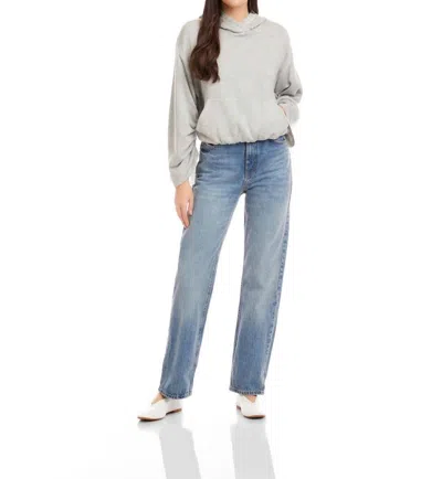 Fifteen Twenty Makenna Bubble Long Sleeve Sweatshirt In Light Heather Grey In Gray