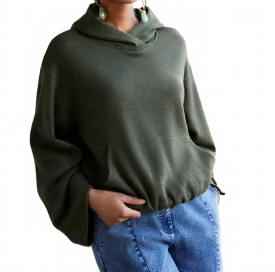 Fifteen Twenty Makenna Bubble Sweatshirt In Green In Gray