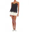 Fifteen Twenty Marian Embroidered Cotton Camisole In Black