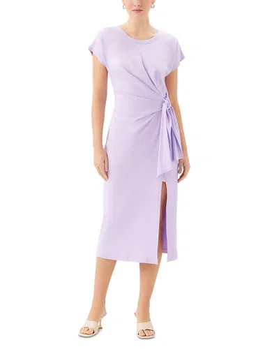 Fifteen Twenty Marisa Side Knot Midi Dress In Purple