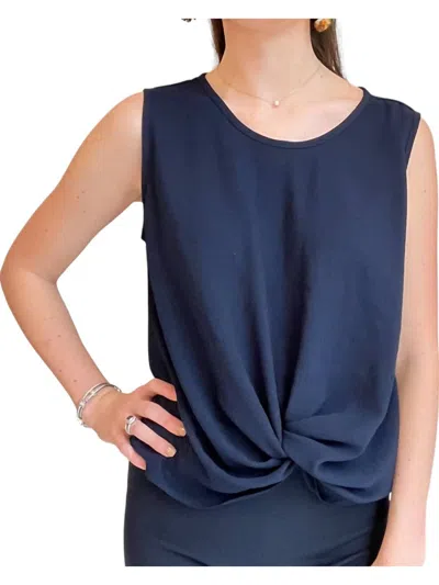 Fifteen Twenty Marissa Twist Tank Top In Navy In Blue