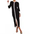 Fifteen Twenty Maves Long Sleeve Midi Sweater Dress In Black