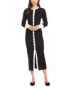 Fifteen Twenty Maves Rib Knit Button Front Desk In Black