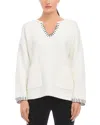 Fifteen Twenty Mel Edge Stitch Sweater In Cream In Cream