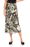 Fifteen Twenty Mia Bias Cut Midi Skirt In Print