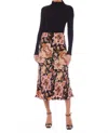 Fifteen Twenty Mia Bias Midi Skirt In Print Floral In Multi