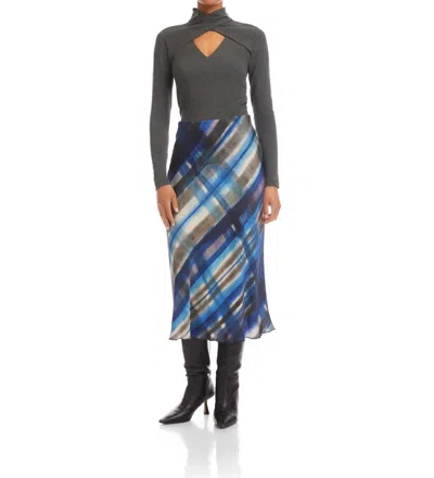 Fifteen Twenty Mia Print Midi Skirt In Animal Print