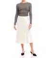Fifteen Twenty Mia Bias Satin Midi Skirt In Cream In White