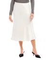 Fifteen Twenty Mia Bias Cut Satin Midi Skirt In Cream