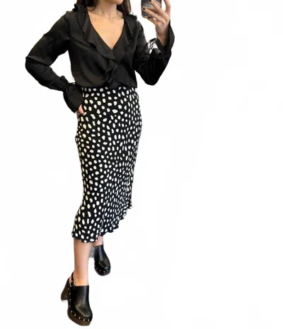 Fifteen Twenty Mia Dots Skirt In Black