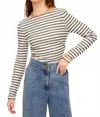 Fifteen Twenty Michele Stripe Side Shirred Top In Multi