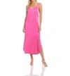 Fifteen Twenty Stacy Sleeveless Satin Midi Dress In Pink